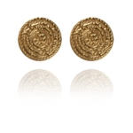 Coins Stud earrings silver vermeil G