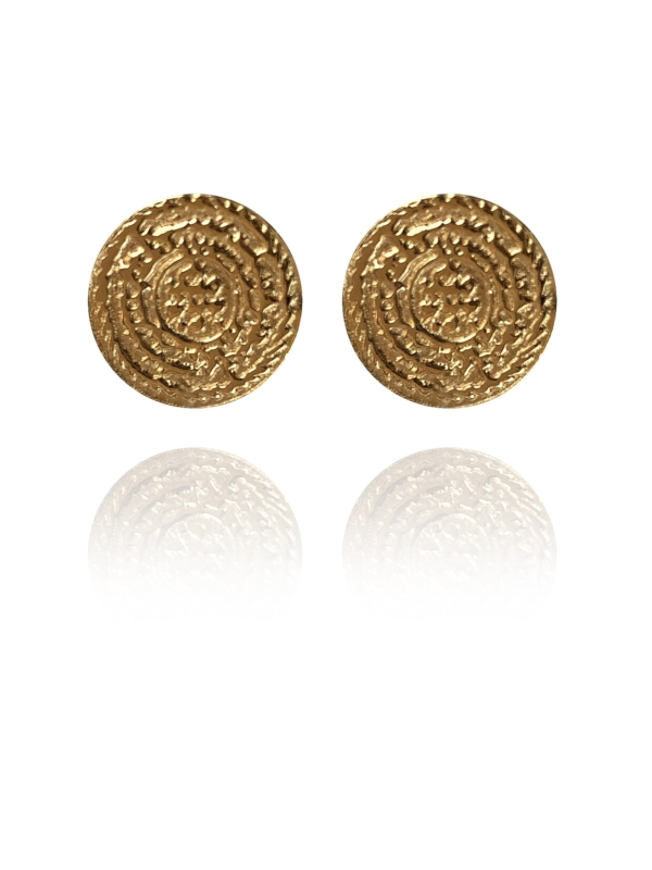 Coins Stud vermeil earrings