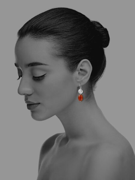 Hope faceted carnelian small earrings