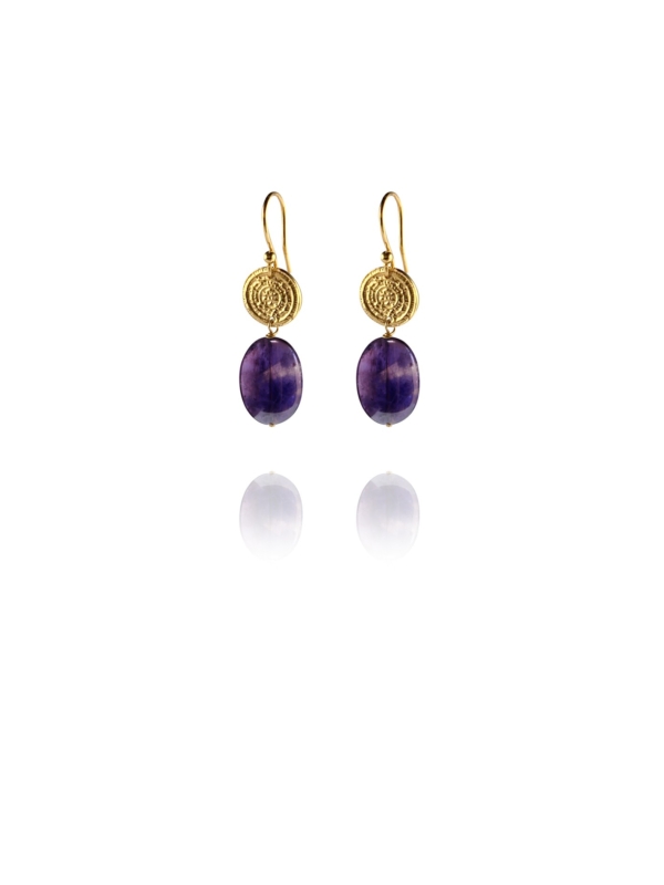 Hope amethyst vermeil small earrings