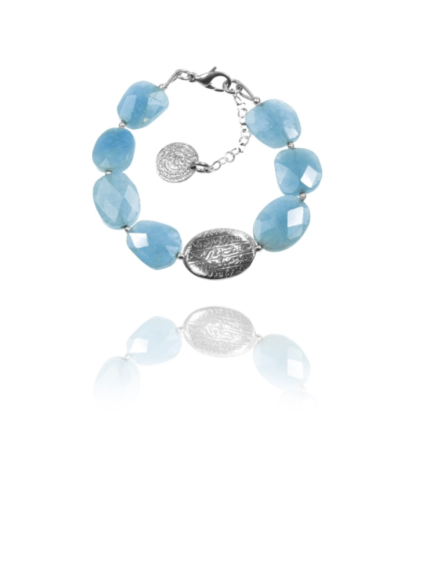 Hope bracelet large silver faceted aquamarine 62432 1