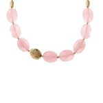 Hope necklace silver vermeil faceted rose quartz 82429G 1