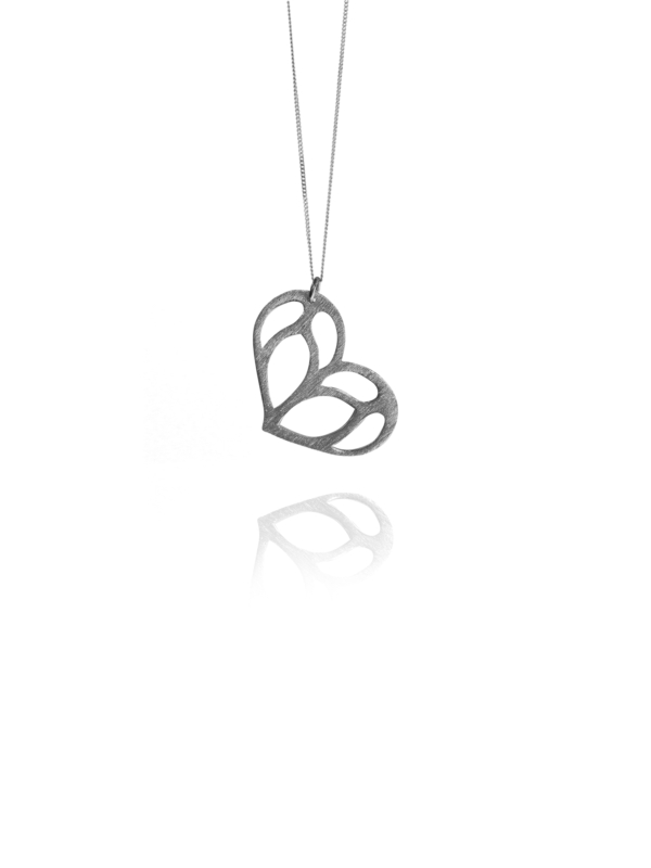 Bloom Love Heart Silver Necklace