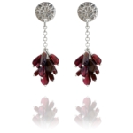 assyrian flower silver garnet earrings