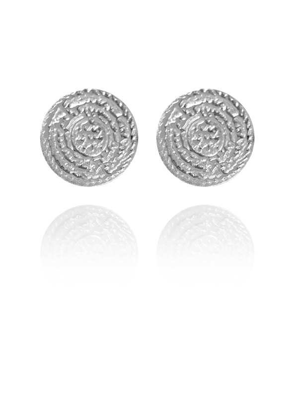 Coins Stud silver earrings