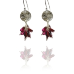 Persian coin silver garnet earrings