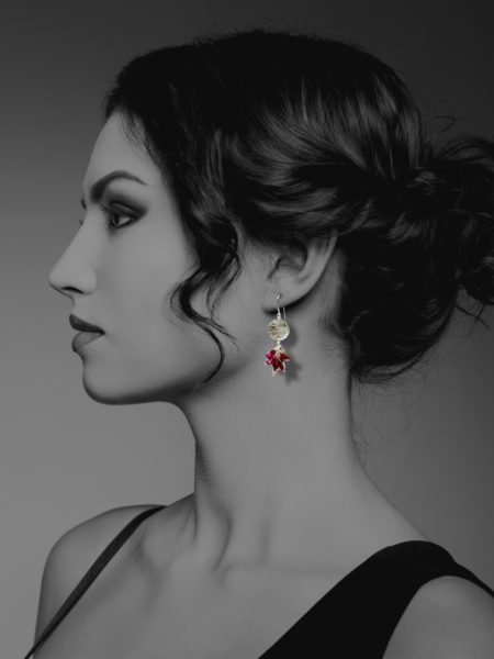 Old Persian Coin Garnet Earrings