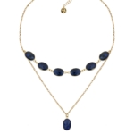 Star Sapphire short necklace sapphire vermeil