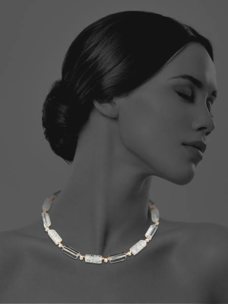 Stars vermeil crystal and pearl necklace