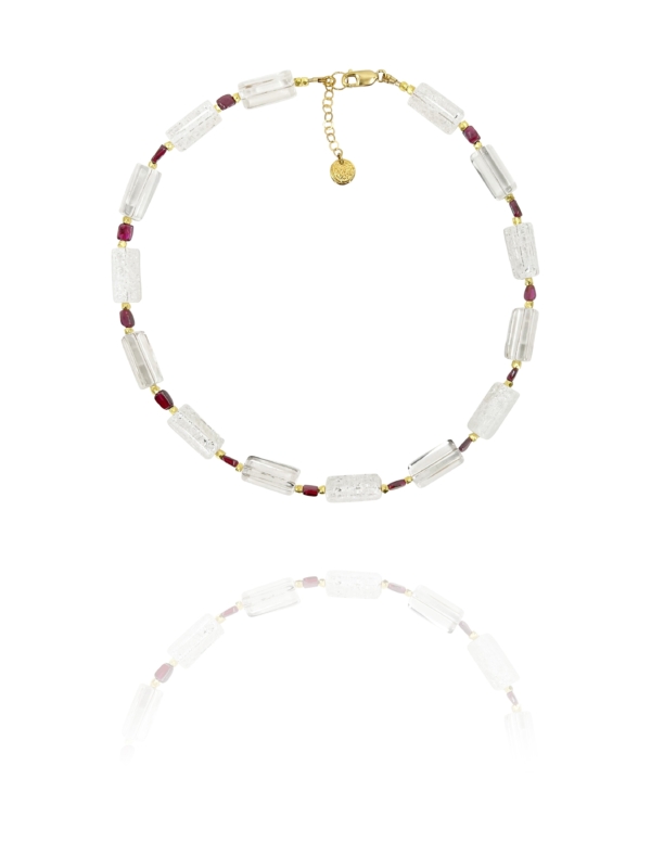 Stars vermeil crystal and garnet necklace