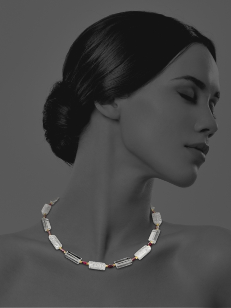 Stars vermeil crystal and garnet necklace