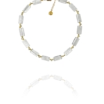 Stars crystal pearl necklace vermeil