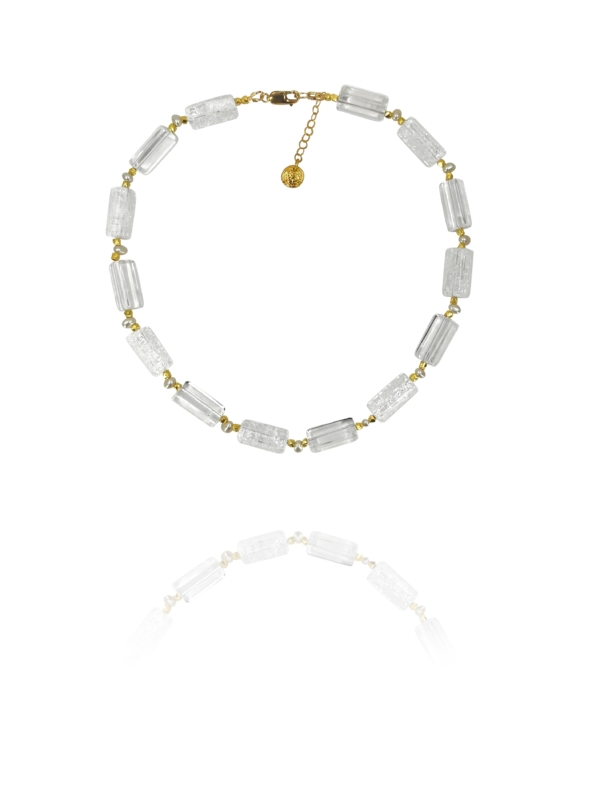 Stars vermeil crystal and pearl necklace