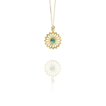 Alina Garden Flower turquoise necklace vermeil G