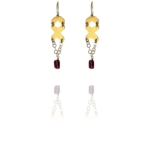 Assyrian petal earrings garnet vermeil