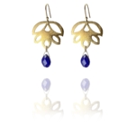 Blossom earrings vermeil lapis