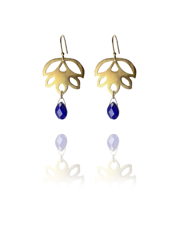 Alina Blossom vermeil lapis drop earrings