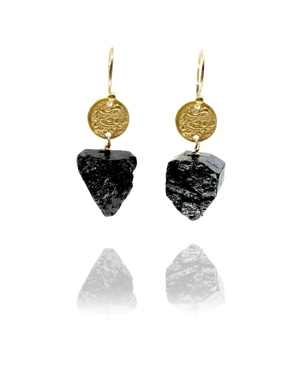 Coins tourmaline vermeil earrings