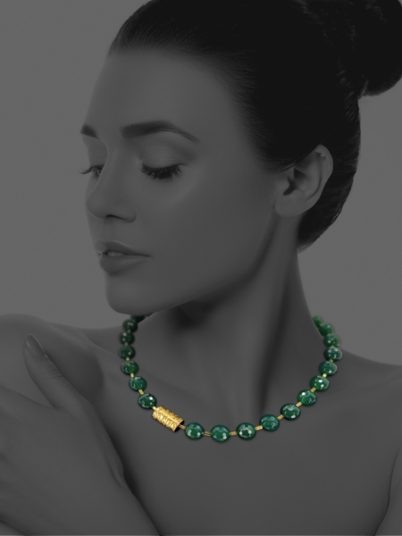 Hope Cyrus green onyx vermeil necklace