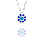 Mosaic Star medium necklace blue enamel silver