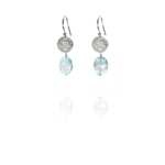 New Hope Small earrings silver faceted aquamarine