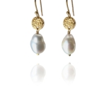 Persian coin earrings pearl vermeil