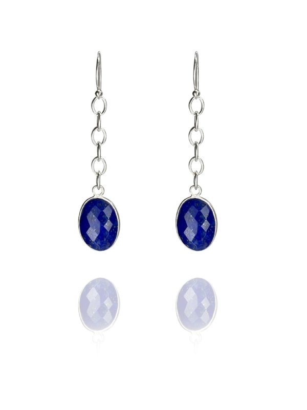 Star chain earings lapis silver