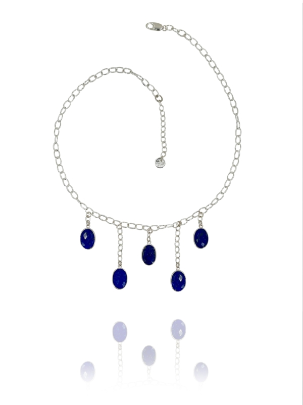 Star chain necklace lapis silver