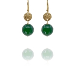 Star earrings green onyx vermeil G