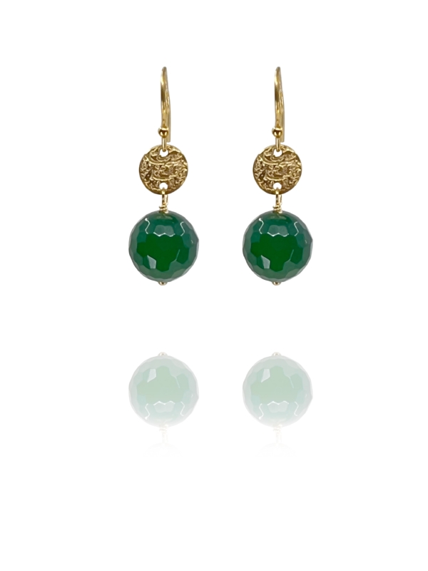 Star earrings green onyx vermeil G