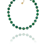 Stars necklace green onyx vermeil