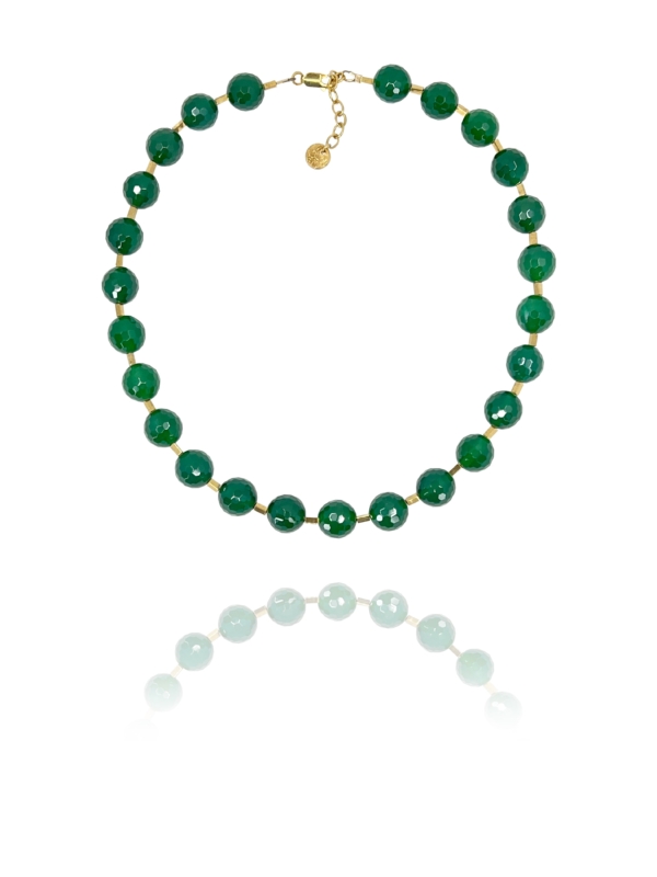 Stars green onyx vermeil necklace