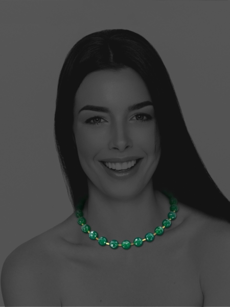 Stars green onyx vermeil necklace