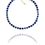 Stars necklace lapis vermeil