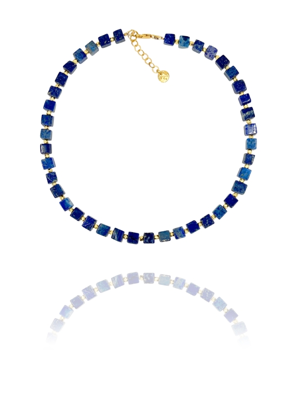 Stars necklace lapis vermeil