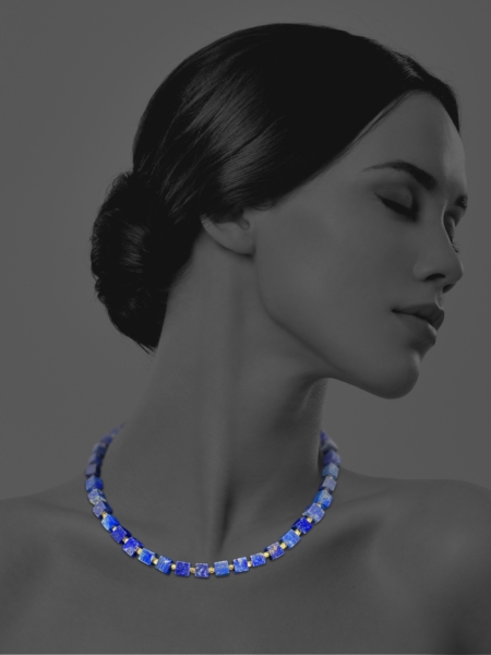 Stars Lapis cubes Necklace